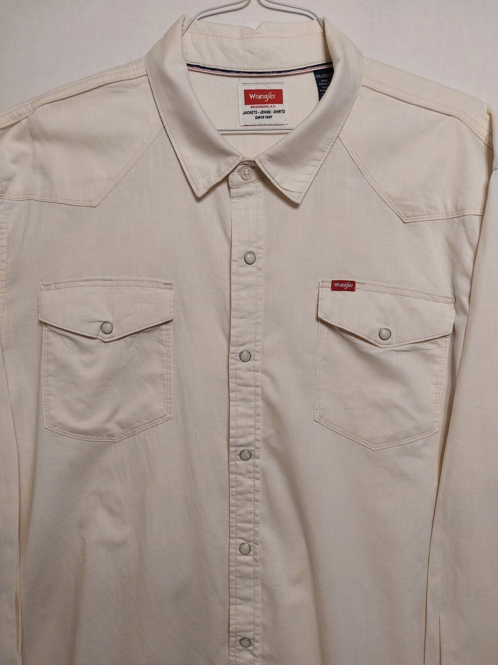 Wrangler Cream Button-Front Western Shirt